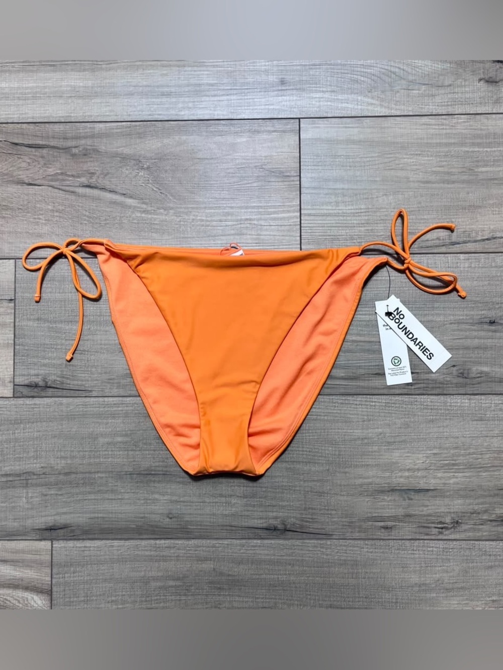 No Boundaries Juniors Cheeky High Leg Side Tie Bikini Bottom XL (16-18) Orange